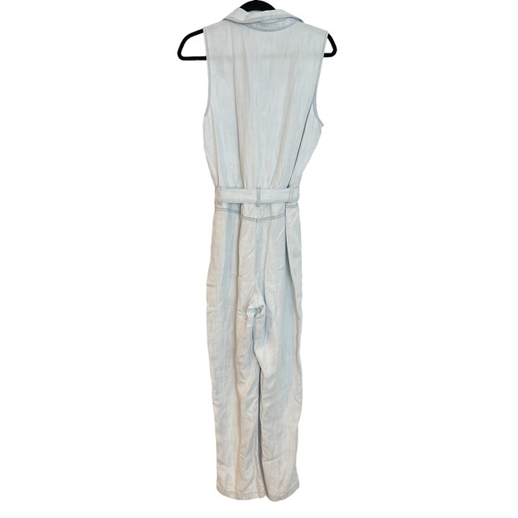 Bella Dahl Sleeveless Belted Tencel Jumpsuit Desert Sky Wash Size M NWT - Picture 6 of 10